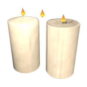 Candles 3D Asset Two Pack 3D model