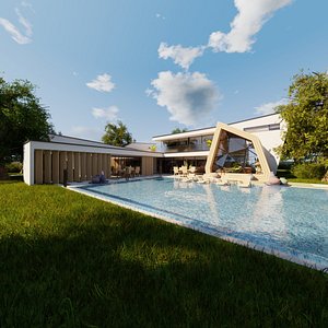 Modern villa 2021 Blender Eevee and Cycles 3 model