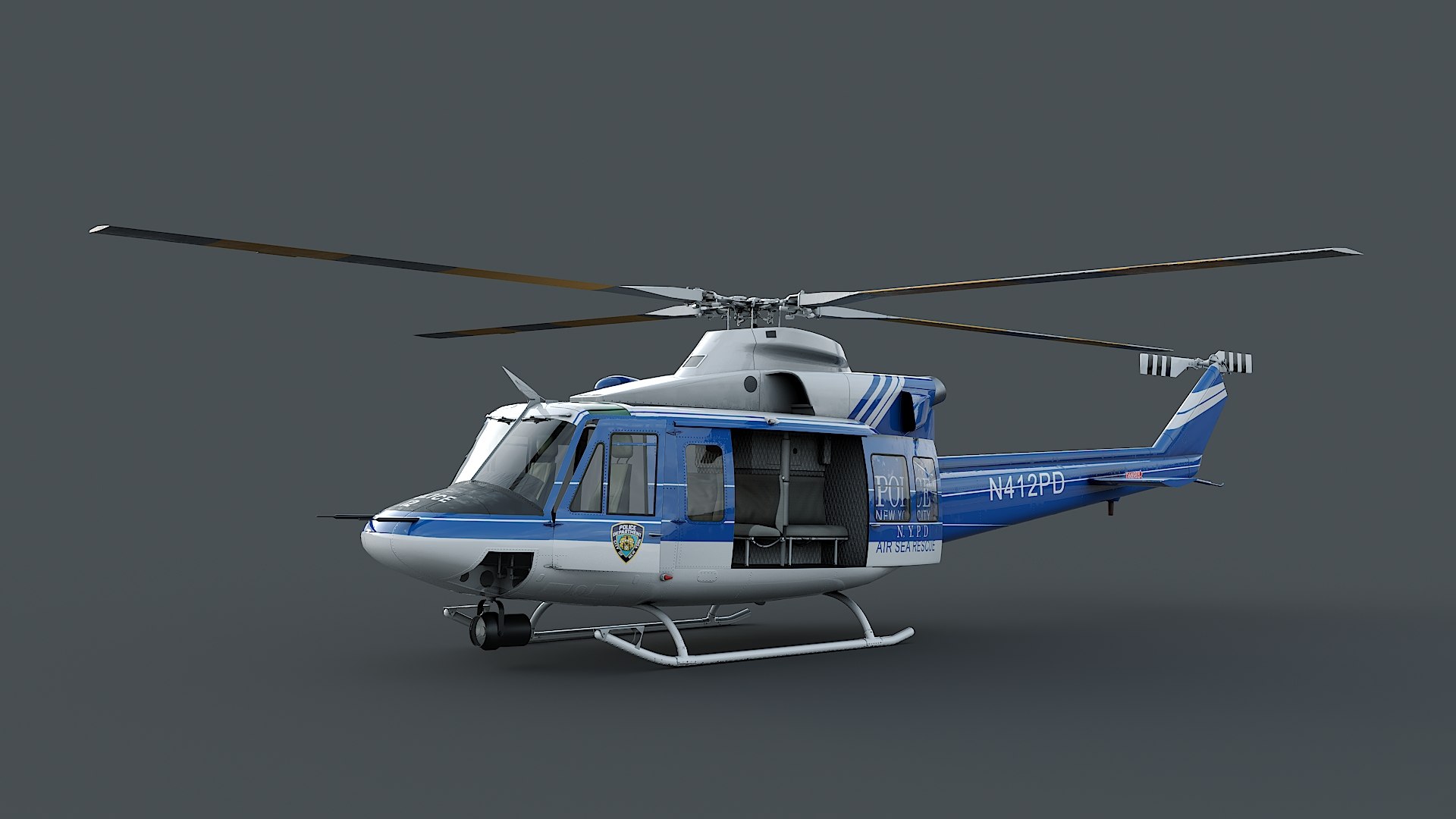 2004 NEWRAY 1/48 NYPD Bell412 Helicopter - api.toledofibra.com.br