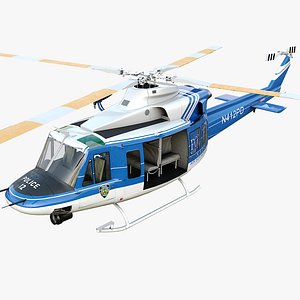 Bell-412 NYPD Detailed cockpit 3D model