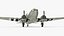 World War II C-47 Skytrain Aircraft Rigged for Maya 3D model