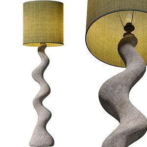 3D Stone Wabi-Sabi Design Sculptural Scandinavian Floor Lamp 3D model model