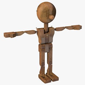 Dirty Wooden Character Rigged 3D