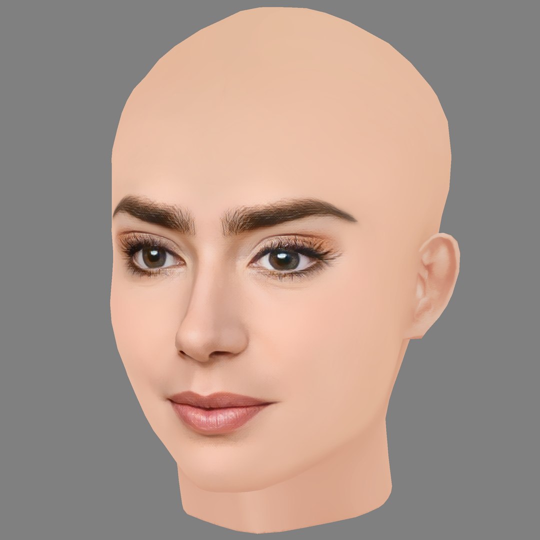 3D Lily Collins Head - No Hair - Low poly head for game model https://p.turbosquid.com/ts-thumb/8B/ije5UO/ZQ/03/png/1732674838/1920x1080/fit_q87/41d738756c5c5bedd36c08735b5f7a7374632aab/03.jpg