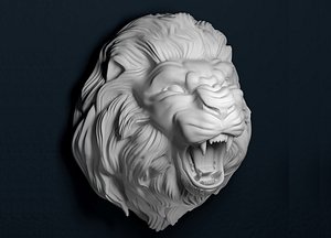 3D growling lion