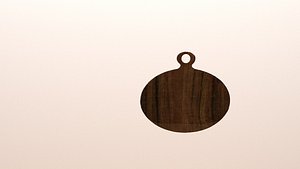 Round Wooden Cutting Board 3D