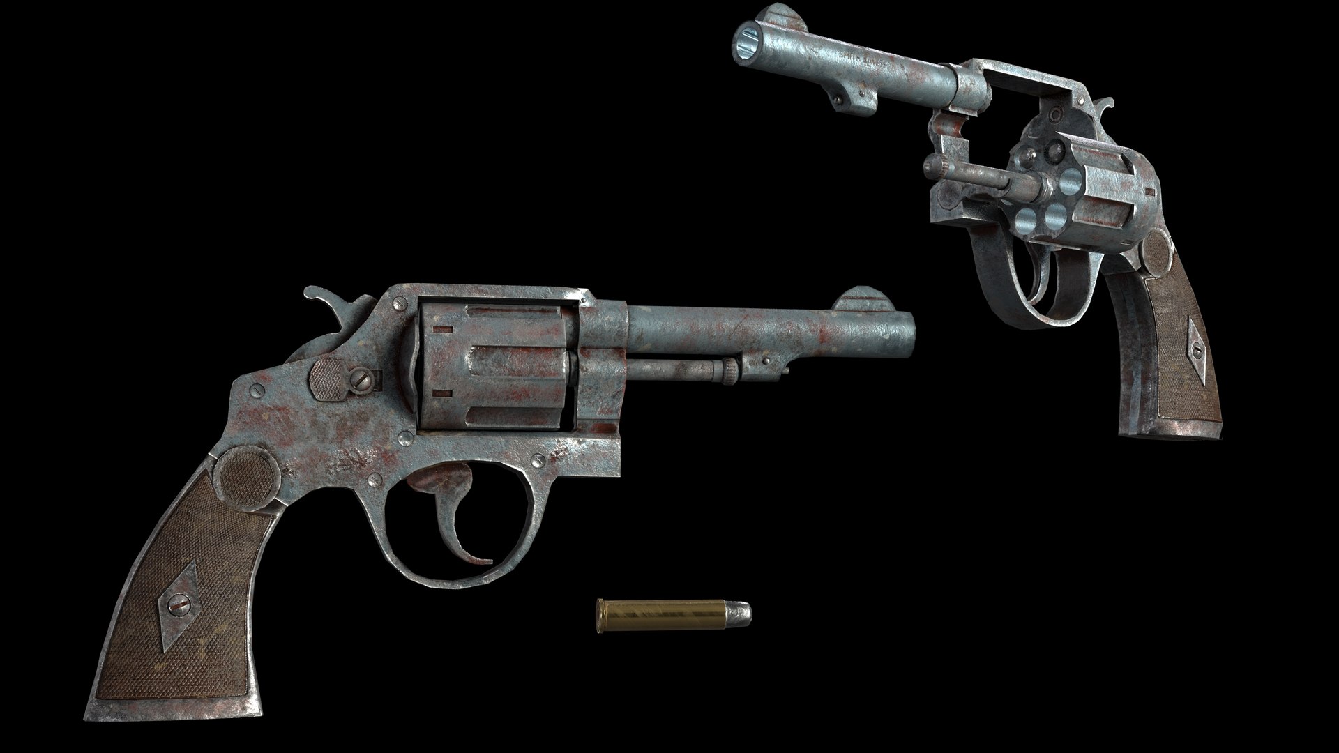 Old Used Rusty Revolver 3D - TurboSquid 1721863