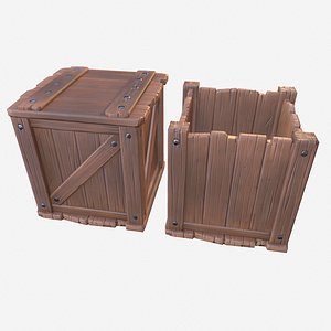cartoon crates 3d model
