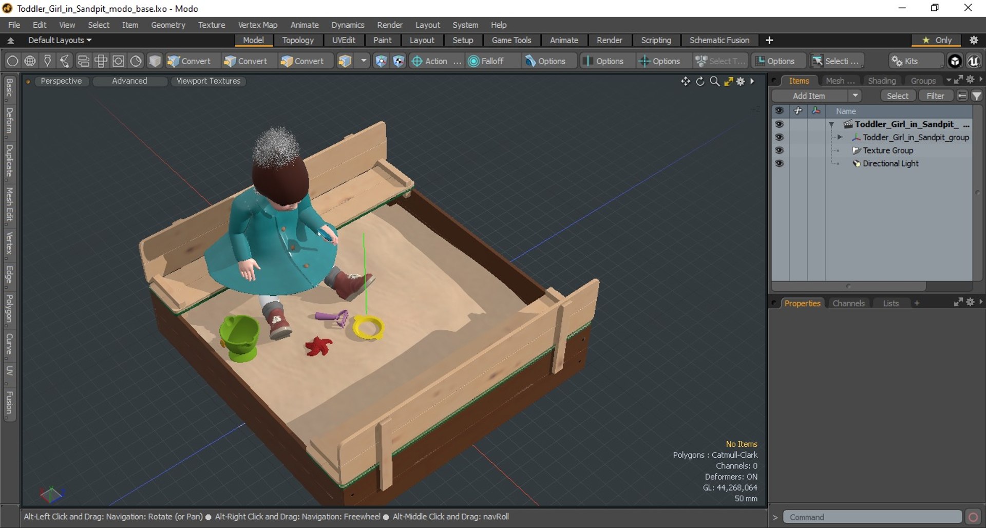 Toddler Girl In Sandpit Model - TurboSquid 2296410