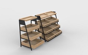 Wooden tiered 3D model 3D model