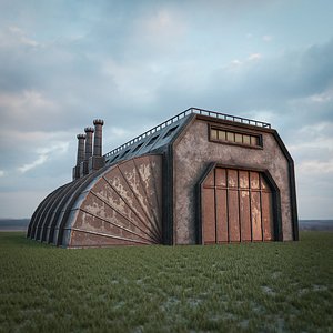 3D INDUSTRIAL SCIFI BUILDING 01 model