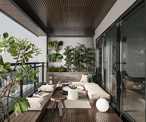 Modern balcony 3D