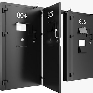 3D model Prison Cell Security Door Steel Black