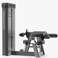Grey Prone Leg Curl Trainer Freemotion Rigged for Maya