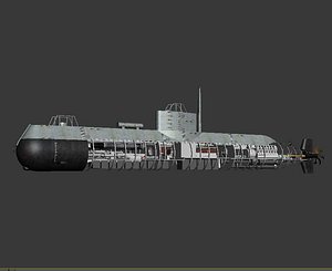 3d model submarine torpedo