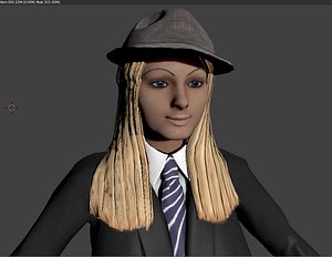 Jill - Rigged - Blonde in Suit and Hat