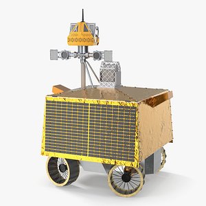 Autonomous Lunar Rover with Solar Panels Rigged