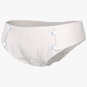 Healthcare Adult Diaper with Adjustable Tabs White