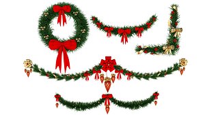 Christmas Wreath collection 3D model