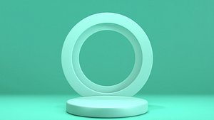 Display Podium Green 3D model