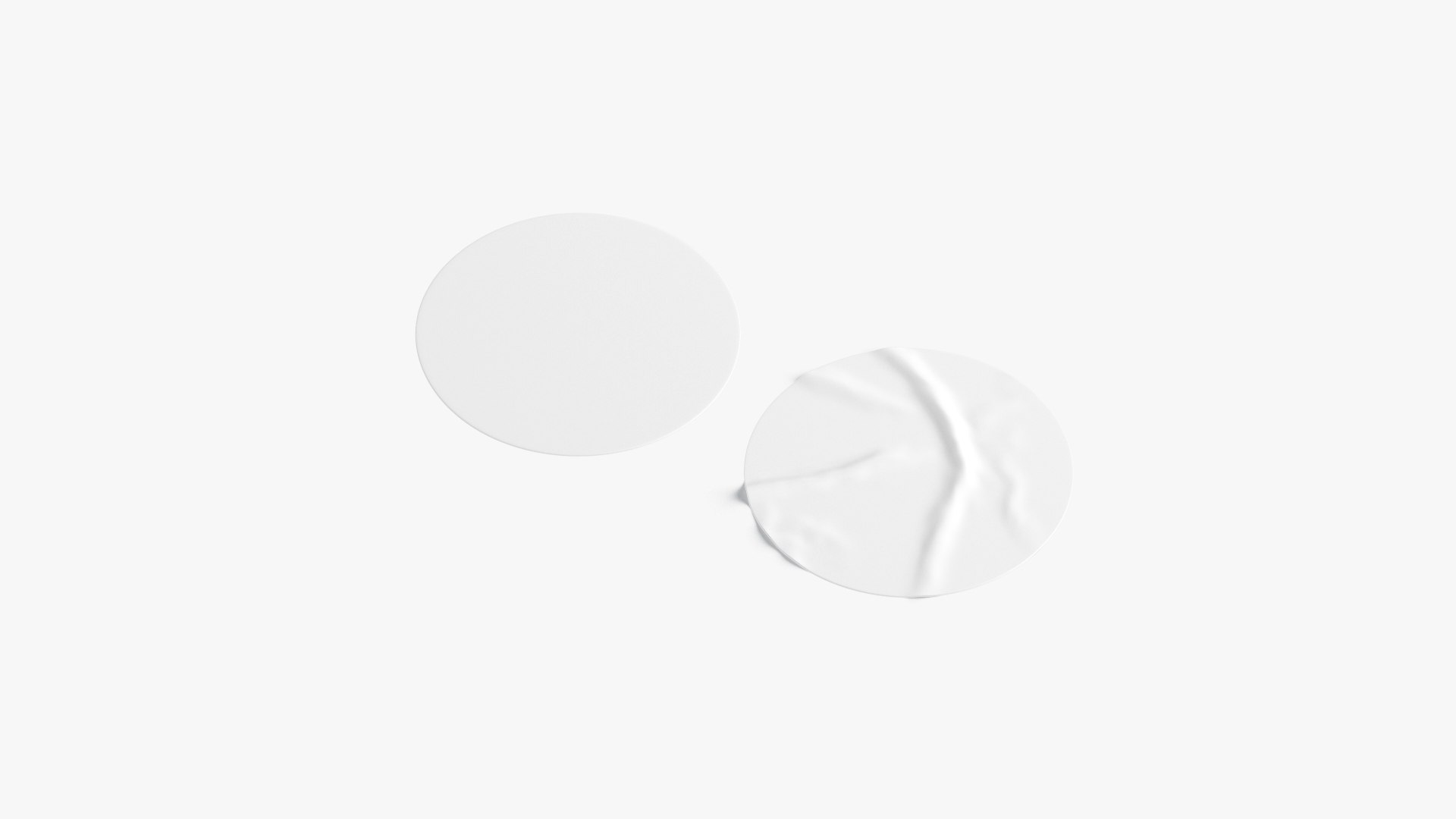 3D Two White Round Stickers - flat and crumpled adhesive label https://p.turbosquid.com/ts-thumb/8C/d0wKYZ/10/productshot03/jpg/1656511104/1920x1080/fit_q87/afa6534cc9178dc7e976710126f176395383b2a3/productshot03.jpg