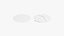 Two White Round Stickers - flat and crumpled adhesive label