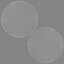 Two White Round Stickers - flat and crumpled adhesive label