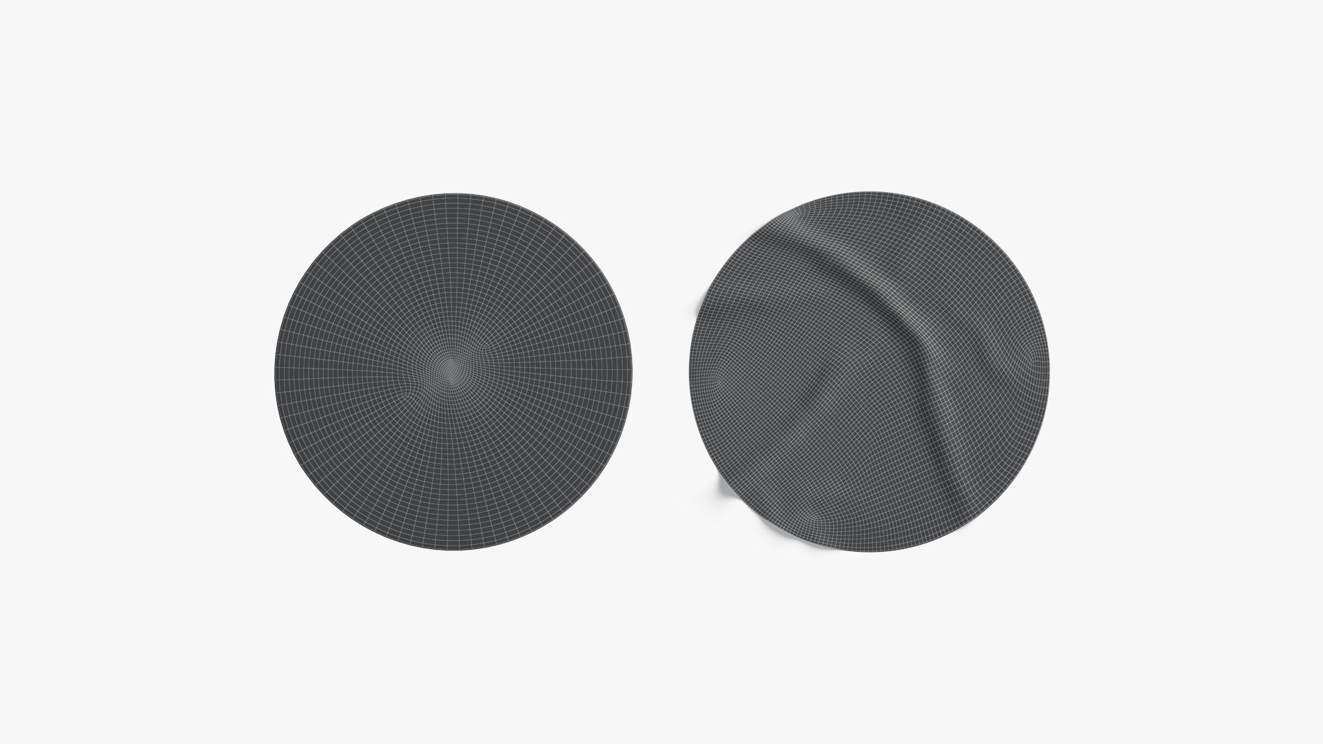 3D Two White Round Stickers - flat and crumpled adhesive label https://p.turbosquid.com/ts-thumb/8C/d0wKYZ/Rh/wireframe02/jpg/1656511106/1920x1080/fit_q87/162ec7e07d27bbf49c4b0f37623ea5ae4d56f36b/wireframe02.jpg