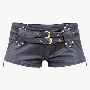Double Belts Leather Shorts Remastered