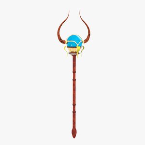 Mage Staff Wizard Low Poly 3D model