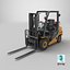 3D Forklift Truck 02 Yellow Rigged All PBR Unity UE Textures