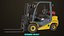 3D Forklift Truck 02 Yellow Rigged All PBR Unity UE Textures