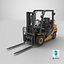 3D Forklift Truck 02 Yellow Rigged All PBR Unity UE Textures