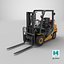 3D Forklift Truck 02 Yellow Rigged All PBR Unity UE Textures