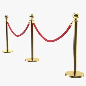 3D red carpet fence model