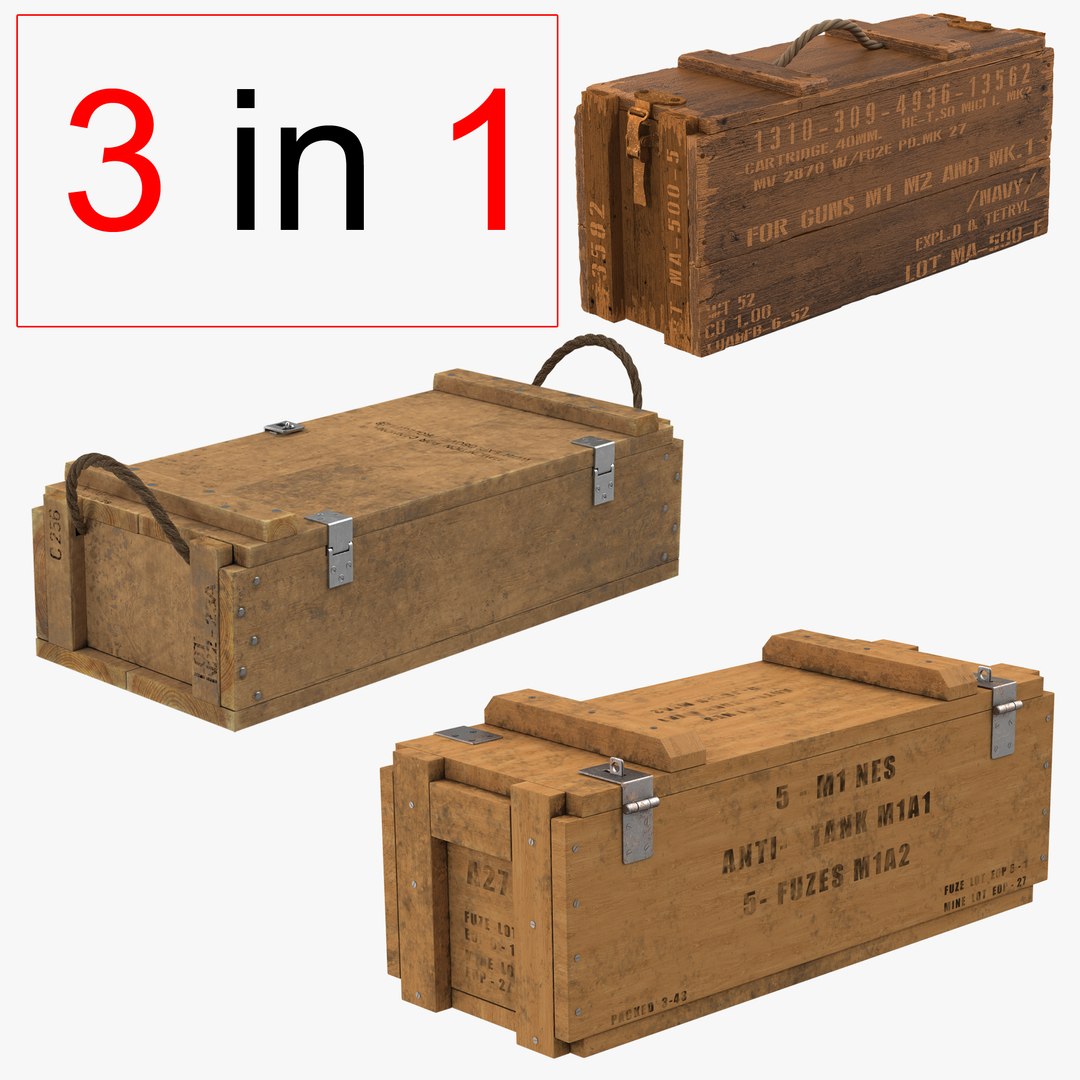 Ammo Crates Collection 3D model preview
