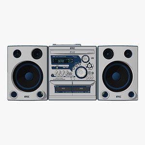 3D model Stereo with CD Changer Cassette Player and Tuner