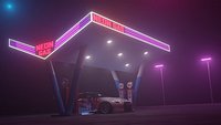 Neon Gas Station and NissanGTR