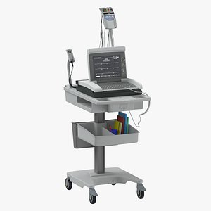 EKG Machine In Use and Empty 3D model