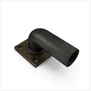 Square Flange SteamPunk With Pipe  PBR model