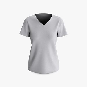 cotton female t-shirt dropped 3D