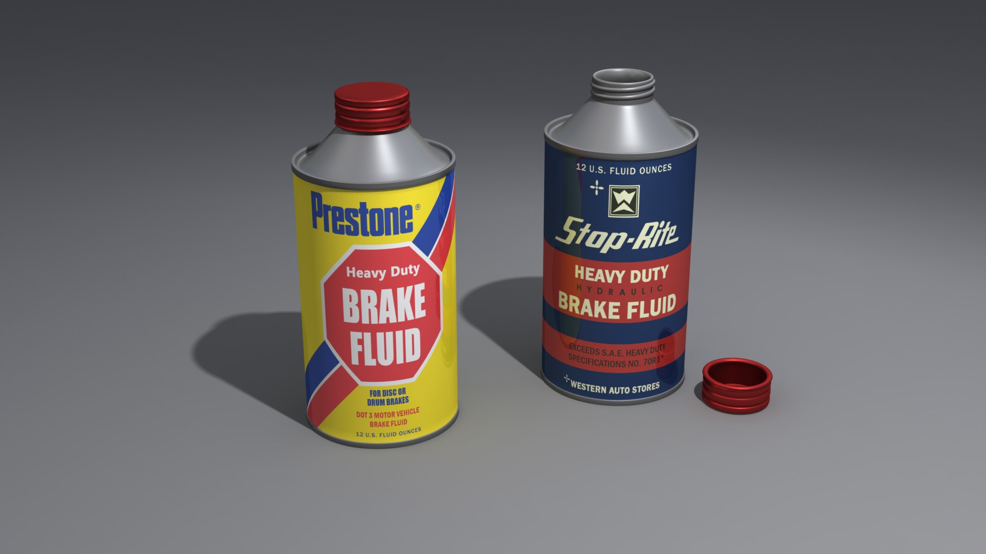 cone brake fluid labels 3d model