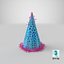 3D model party hat stars