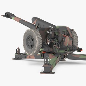 3D Camouflage Field Howitzer In Combat Position