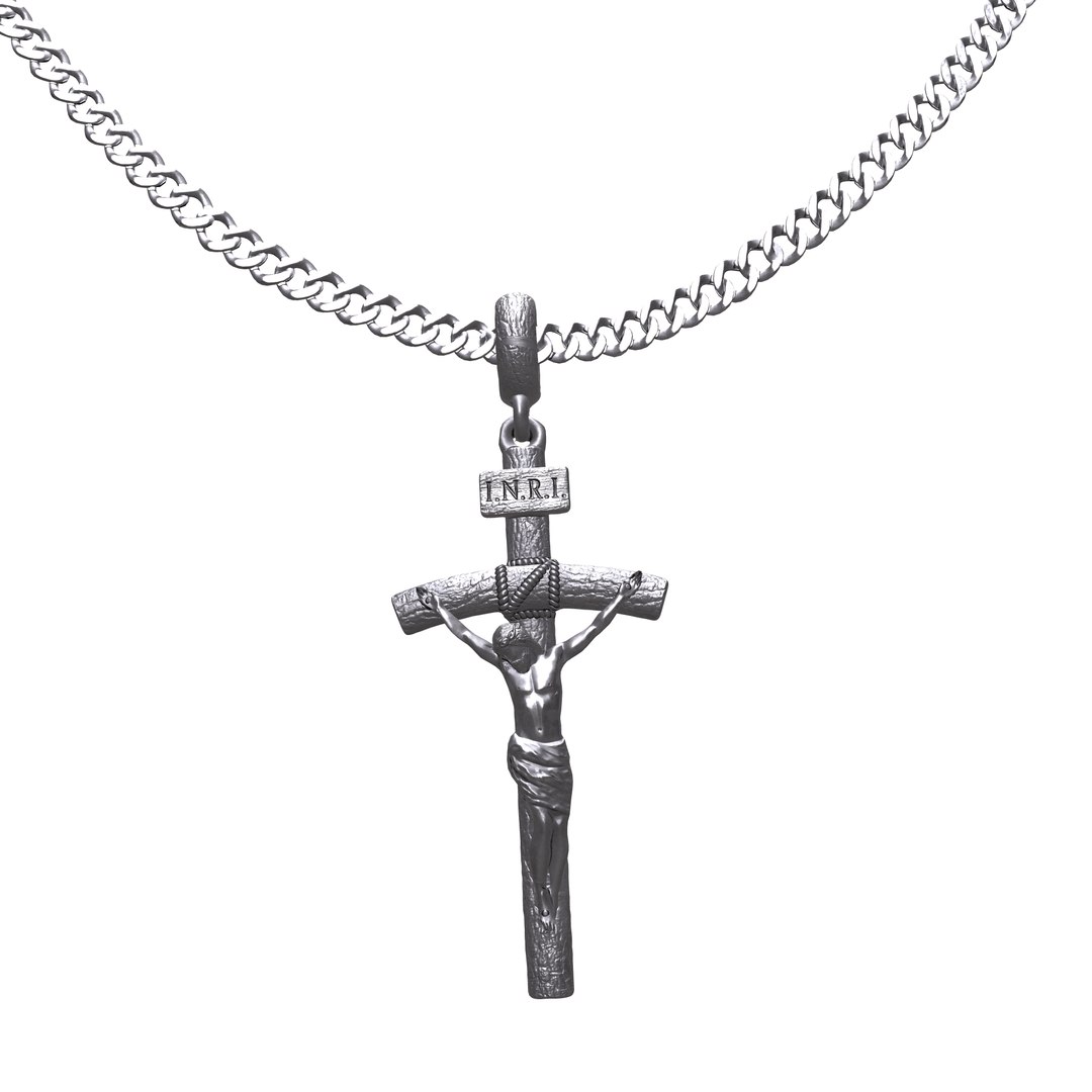 3D Chain And Cross Silver Model - TurboSquid 2327014