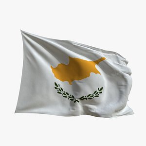 3D model Realistic Animated Flag - Microtexture Rigged - Put your own texture - Def Cyprus