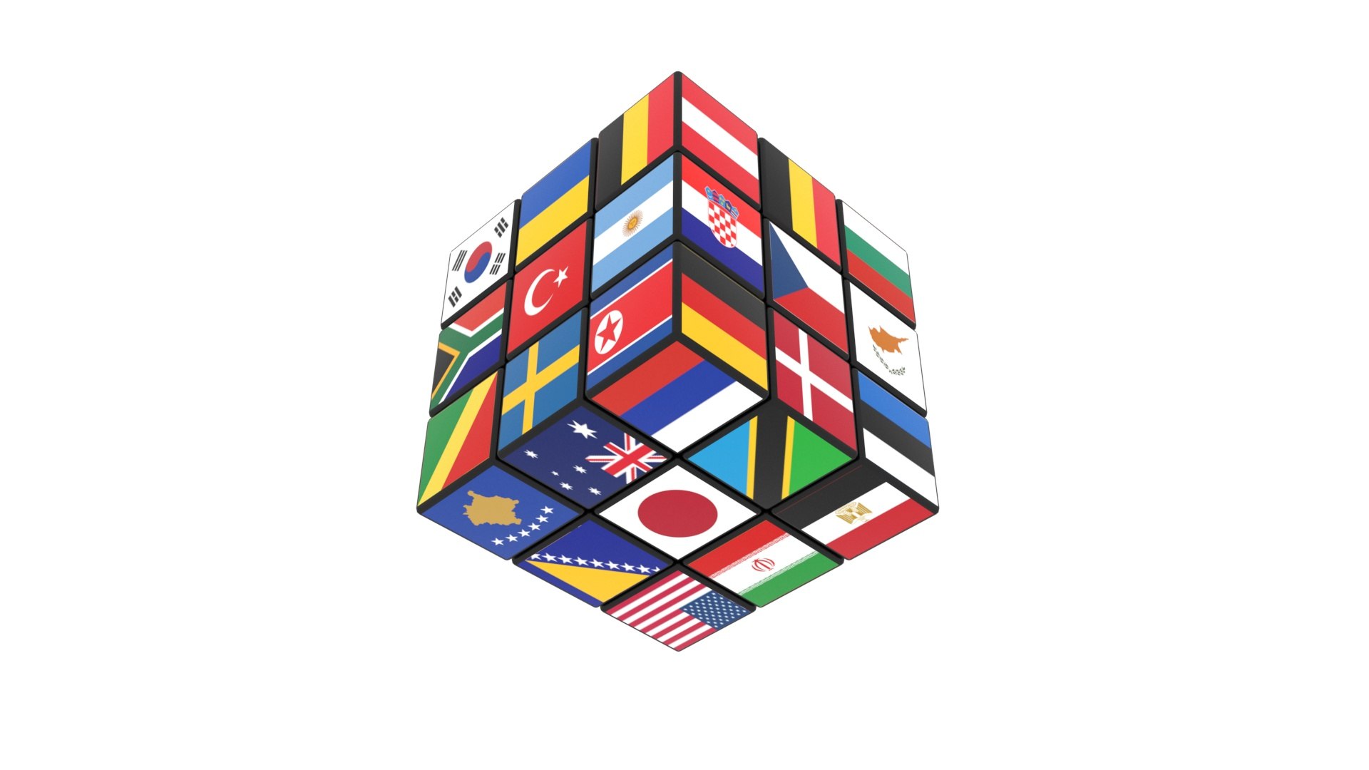 Rubiks Cube With Flags 3D - TurboSquid 1790424