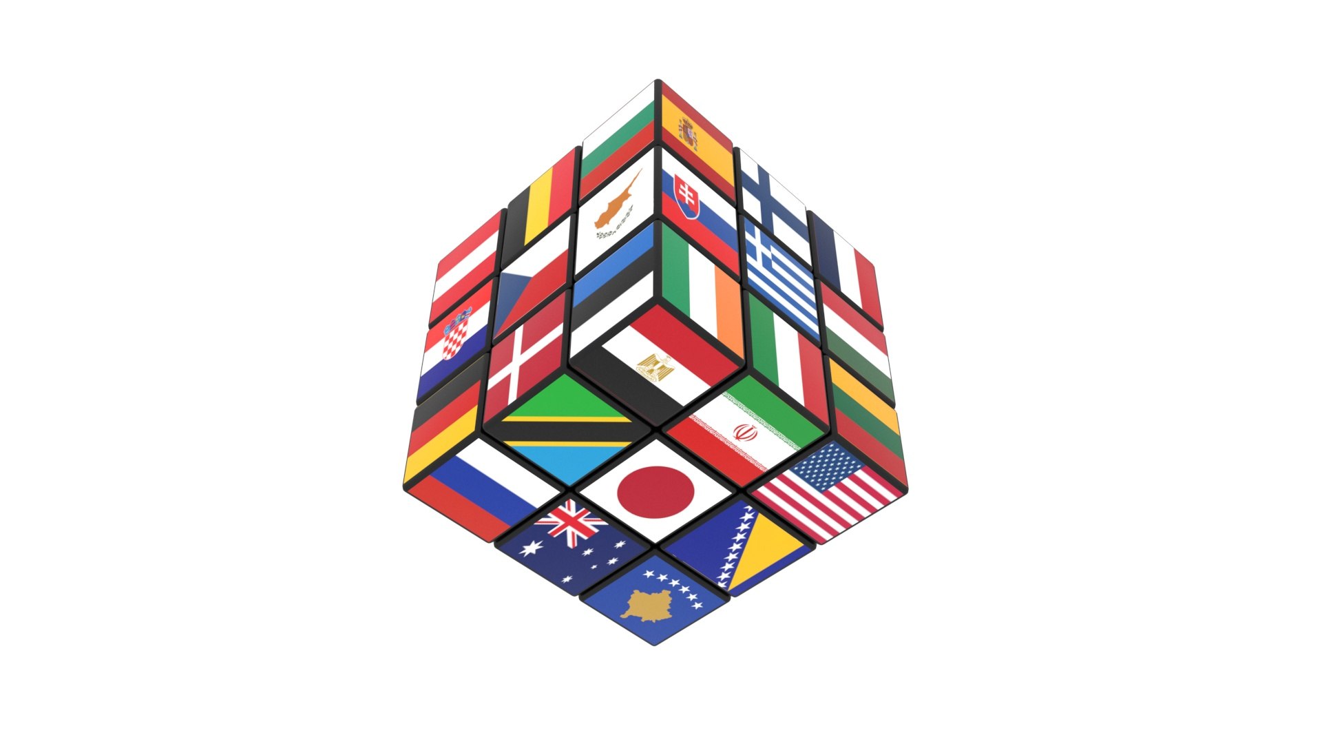 Rubiks Cube With Flags 3D - TurboSquid 1790424