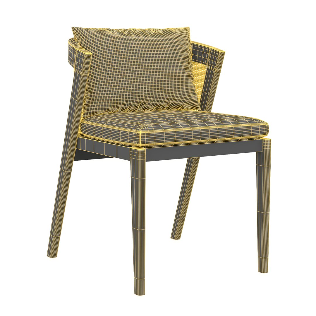3D Malta Teak Dining Side Chair Model TurboSquid 2085134