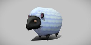 3D Handpainted Lowpoly Stylized Sheep